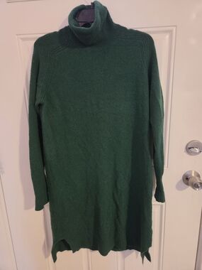 J. Crew Forest Green Ribbed Turtleneck Sweater